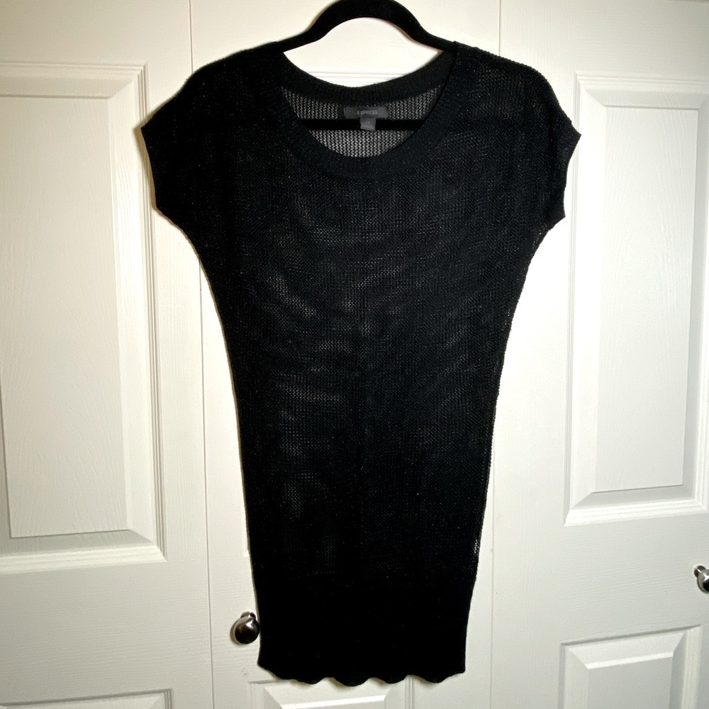 Knit Sparkly off-shoulder Sweater Tunic